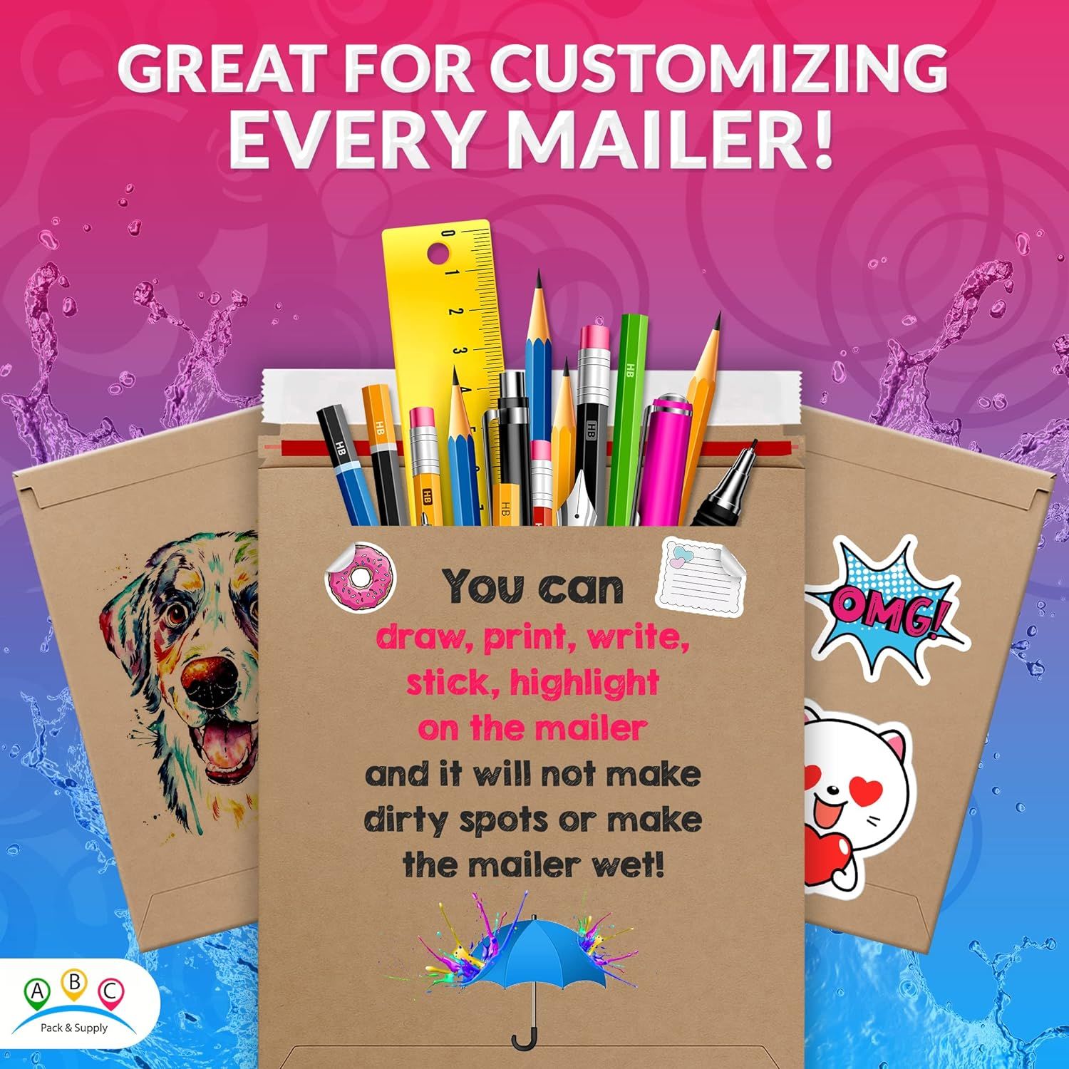 Rigid Mailers 6 x 6 Inch. Pack of 200 Brown Cardboard Envelopes with Sturdy Glue, Tear-Off Strip. Recyclable Rigid Cardboard Mailers. 550 GSM Stay Fla