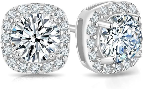 Moissanite Stud Earrings 925 Sterling Silver Lab Created Diamond Earrings for Women Men