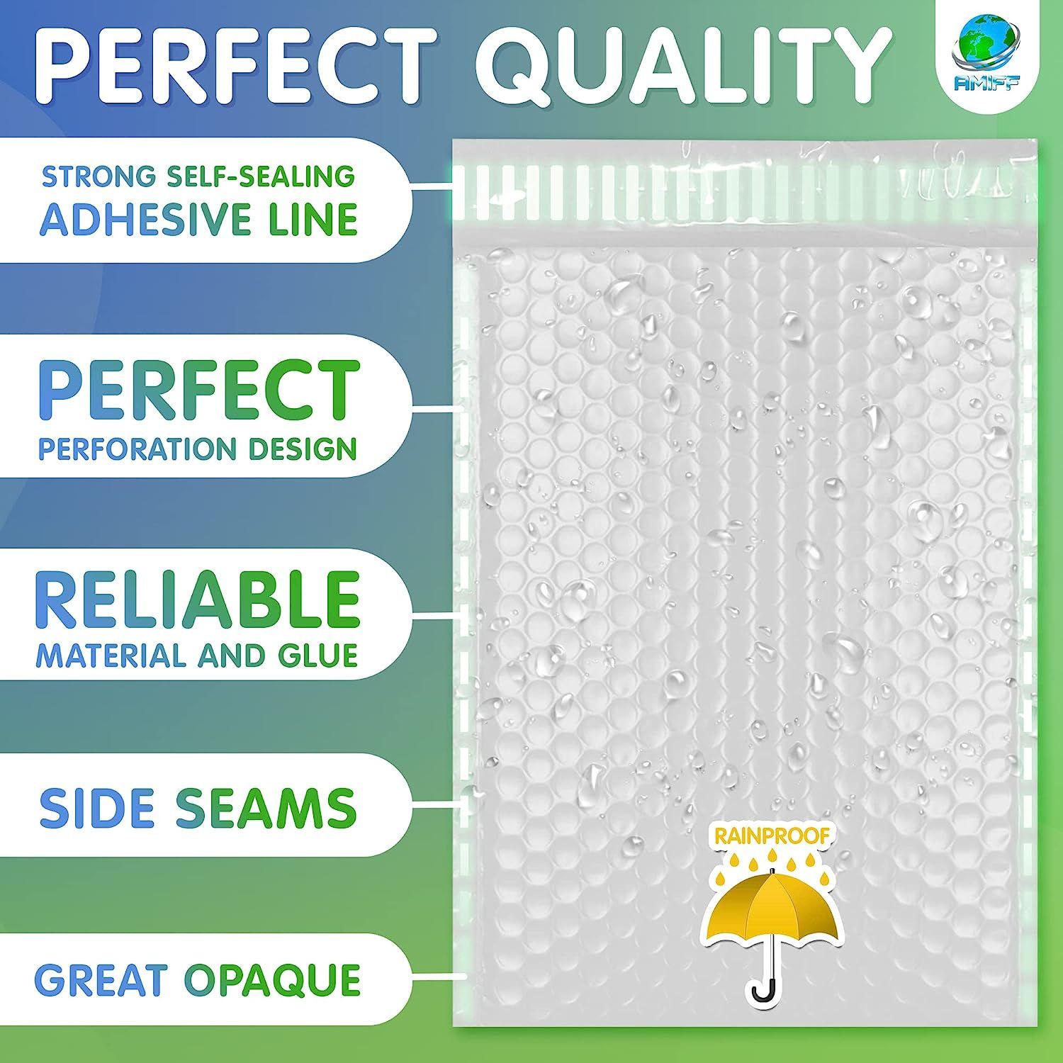 White Poly Bubble Mailers 12.5 x 18 Padded Envelopes 12 1/2 x 18. Pack of 50 Large Poly Cushion Envelopes. Peel and Seal. Mailing, Shipping.