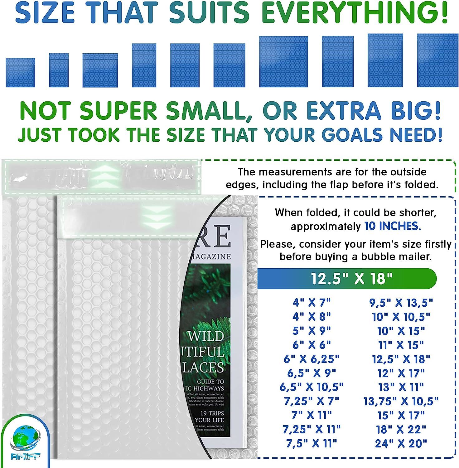 White Poly Bubble Mailers 12.5 x 18 Padded Envelopes 12 1/2 x 18. Pack of 50 Large Poly Cushion Envelopes. Peel and Seal. Mailing, Shipping.