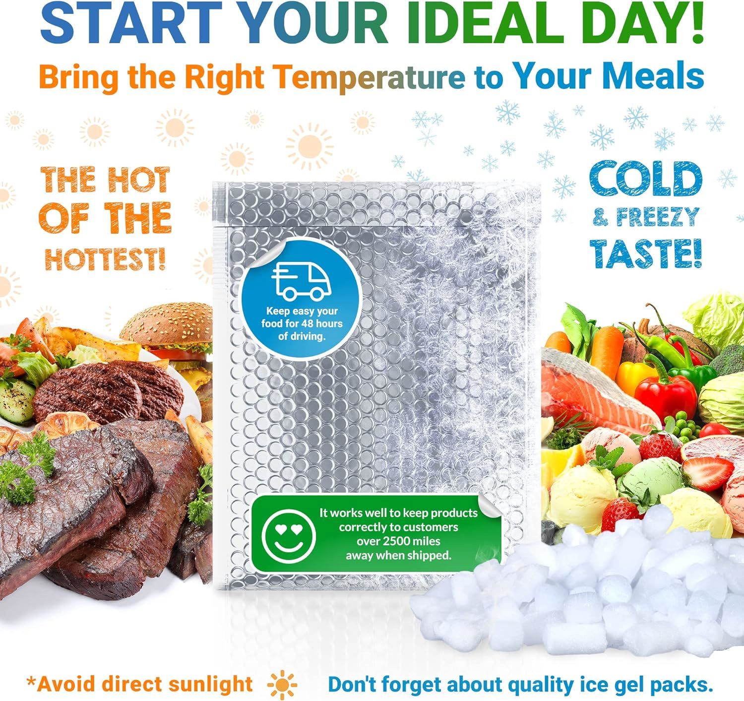 Thermal Bubble Mailer 11 x 15 Inch, Foil Mailing Envelopes 25 Pack, Self Seal Cool Bubble Mailers, Waterproof Cold Shipping Package, Insulated Shippin