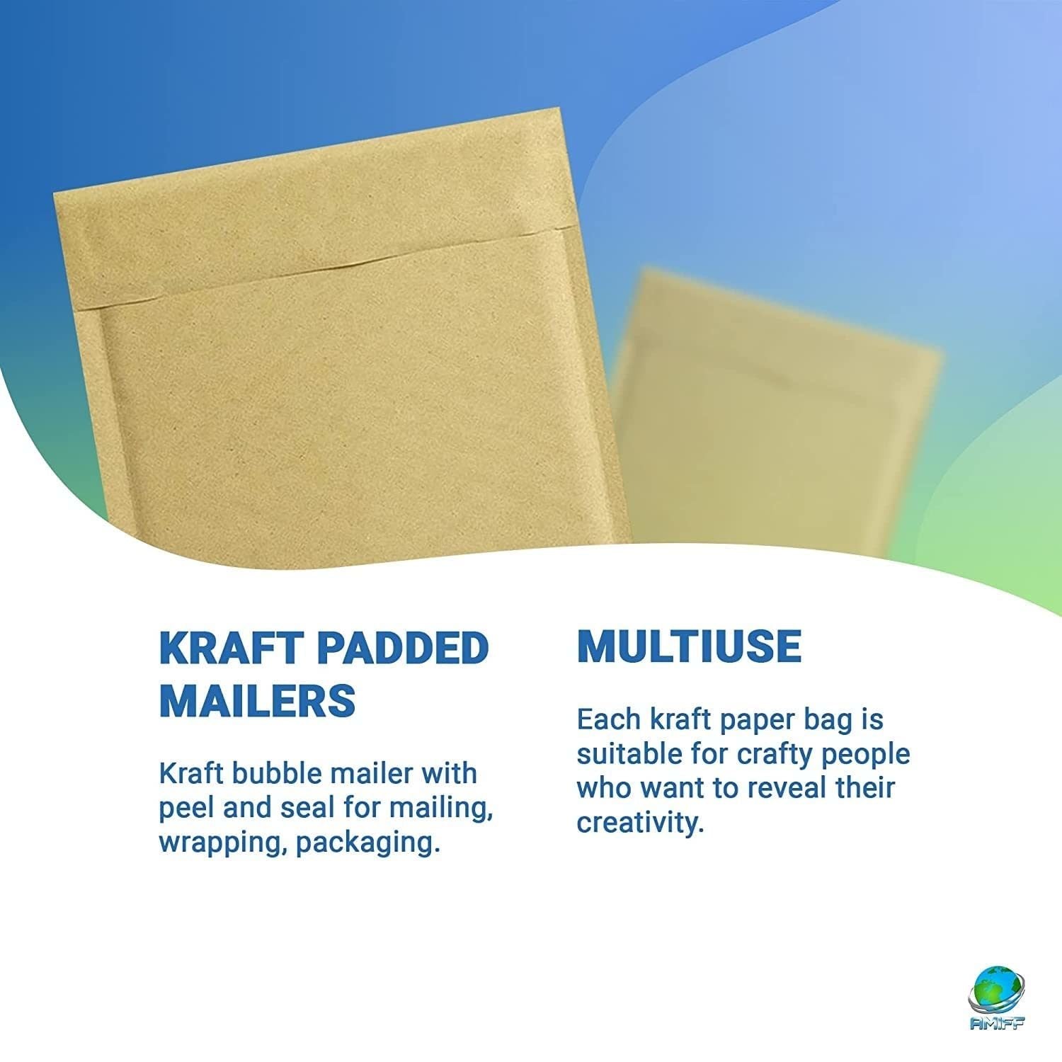 Kraft Bubble Mailer 6 x 9 Inch, Pack of 25 Brown Kraft Bubble Mailers with Sturdy Adhesive, Waterproof Padded Mailing Envelopes, Laconic Padded Envelo