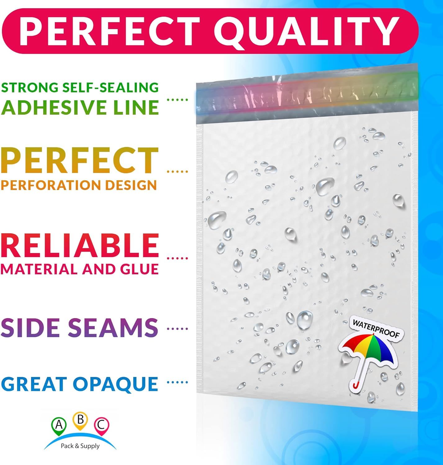 Poly Bubble Mailers Padded 14 x 19, White Padded Envelopes Waterproof 5 Pack, Peel and Seal Bubble Envelopes, Self Seal Padded Mailers for Shipping, P