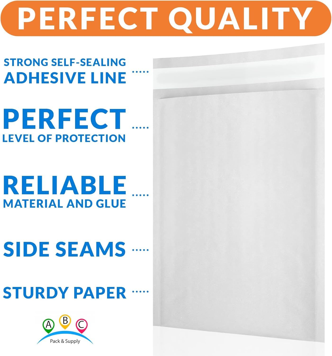Kraft Bubble Mailer 9.5 x 13 Inch. Pack of 10 White Kraft Bubble Mailers with Self-Adhesive Tape. Opaque Surface. 56 GSM Waterproof Padded Mailing Env