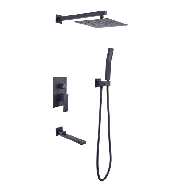 Shower System 10 Inch Square Bathroom Luxury Rain Mixer Shower Combo Set