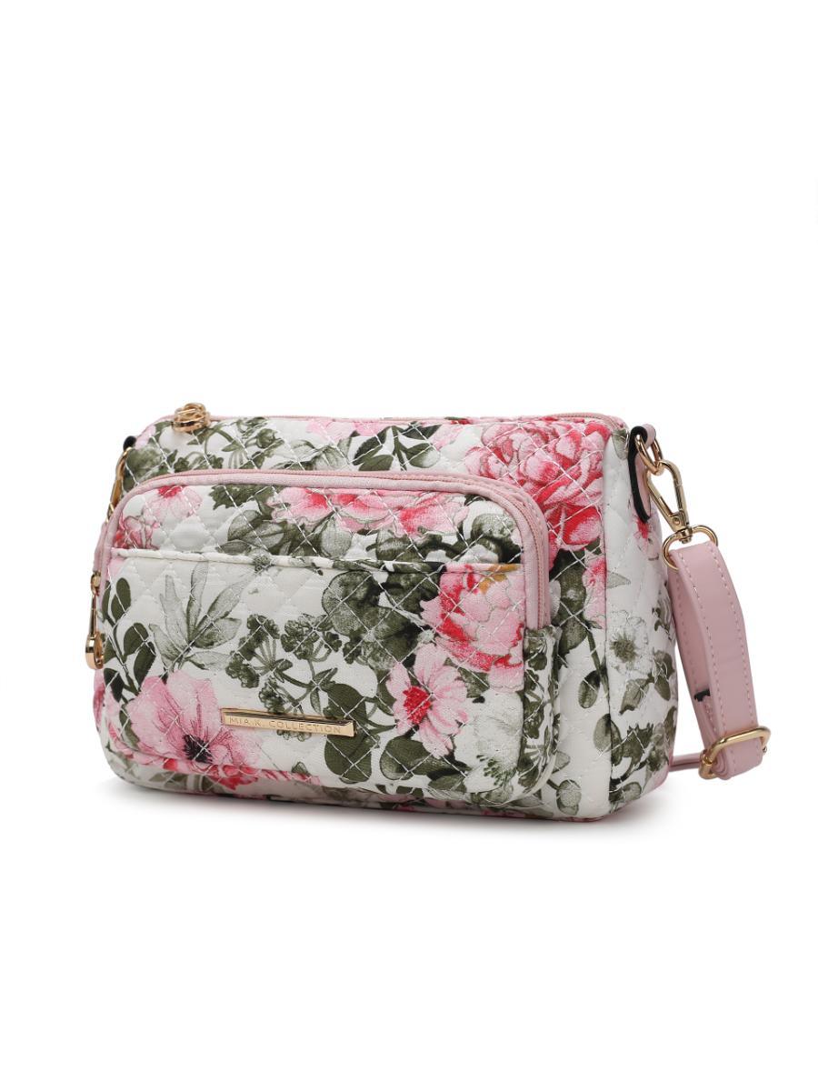 MKF Collection Rosalie Cotton Botanical Pattern Women Shoulder Handbag by Mia k