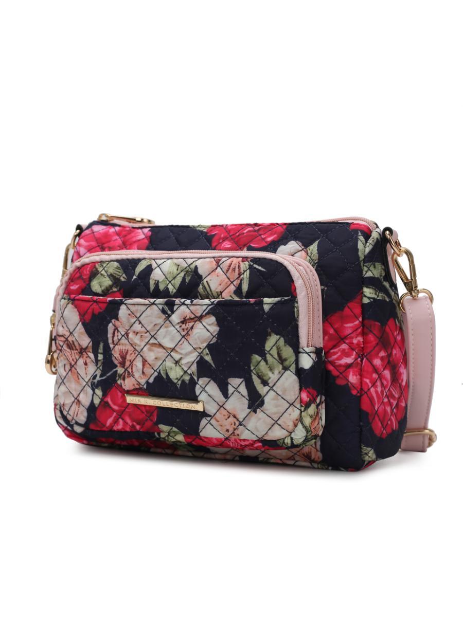 MKF Collection Rosalie Cotton Botanical Pattern Women Shoulder Handbag by Mia k