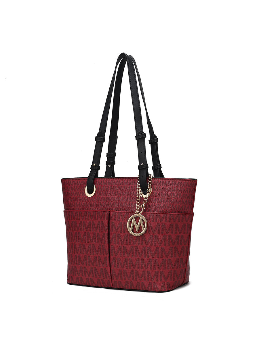 MKF Collection Lori M logo Printed Vegan Leather Women Tote by Mia k