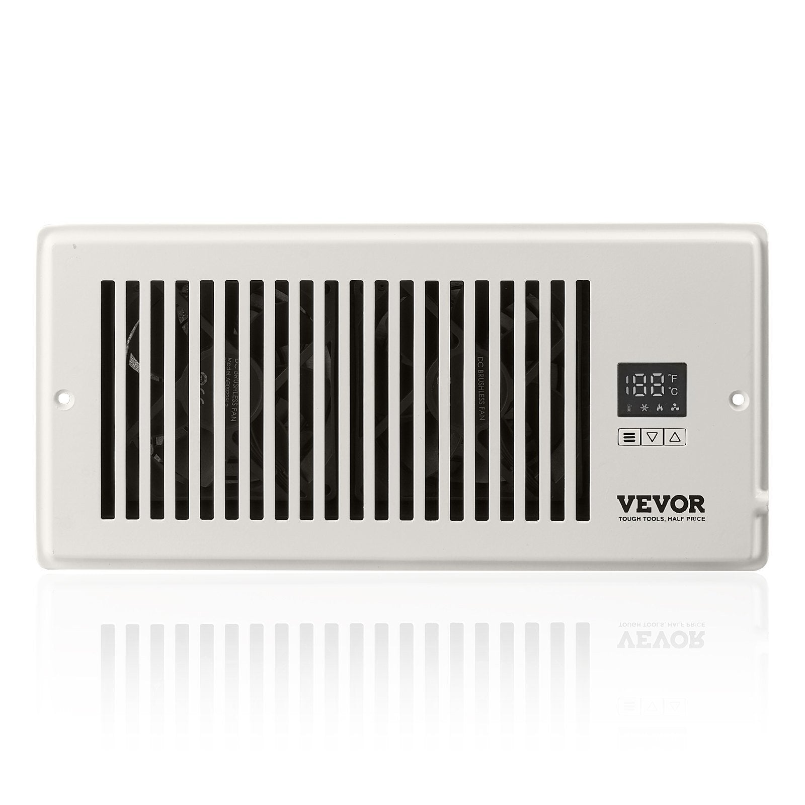 VEVOR Register Booster Fan, Quiet Vent Booster Fan Fits 4' x 10' Register Holes, with Remote Control and Thermostat Control, Adjustable Speed for Heating Cooling Smart Vent, White