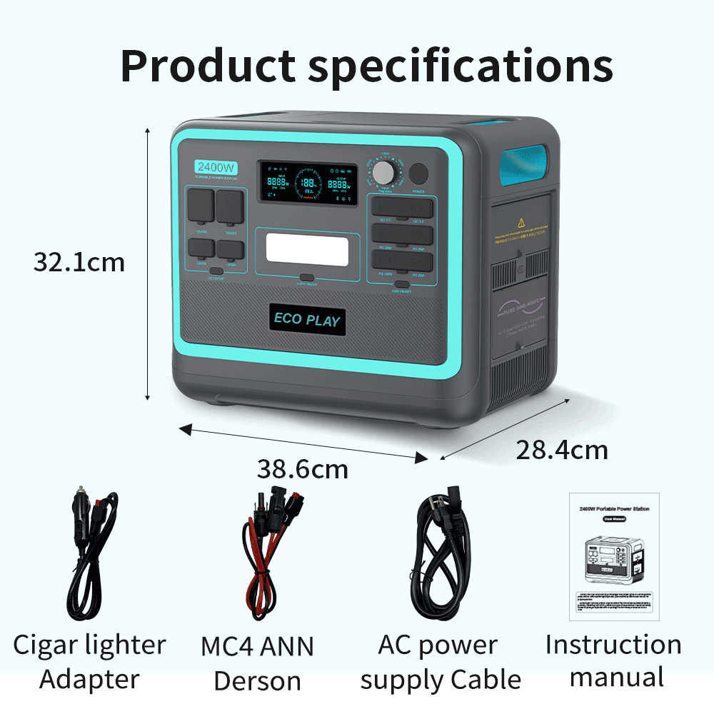 Portable Power Station;  2048Wh LiFePO4 Battery Backup;  1.8H Fast Charging;  2400W AC Outlets(4800W Peak);  25A RV Output;  Solar Generator for Outdoor Camping;  RV Travel;  Home Use;  Emergency