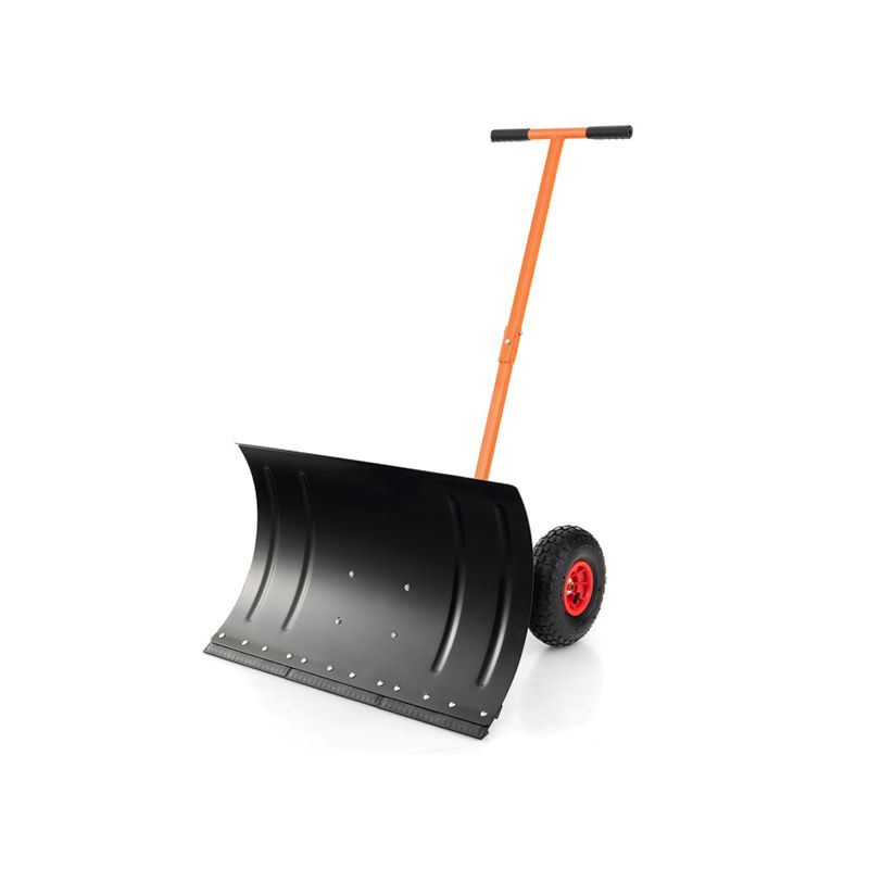 Outdoor T-Handle Snow Shovel with Wheels