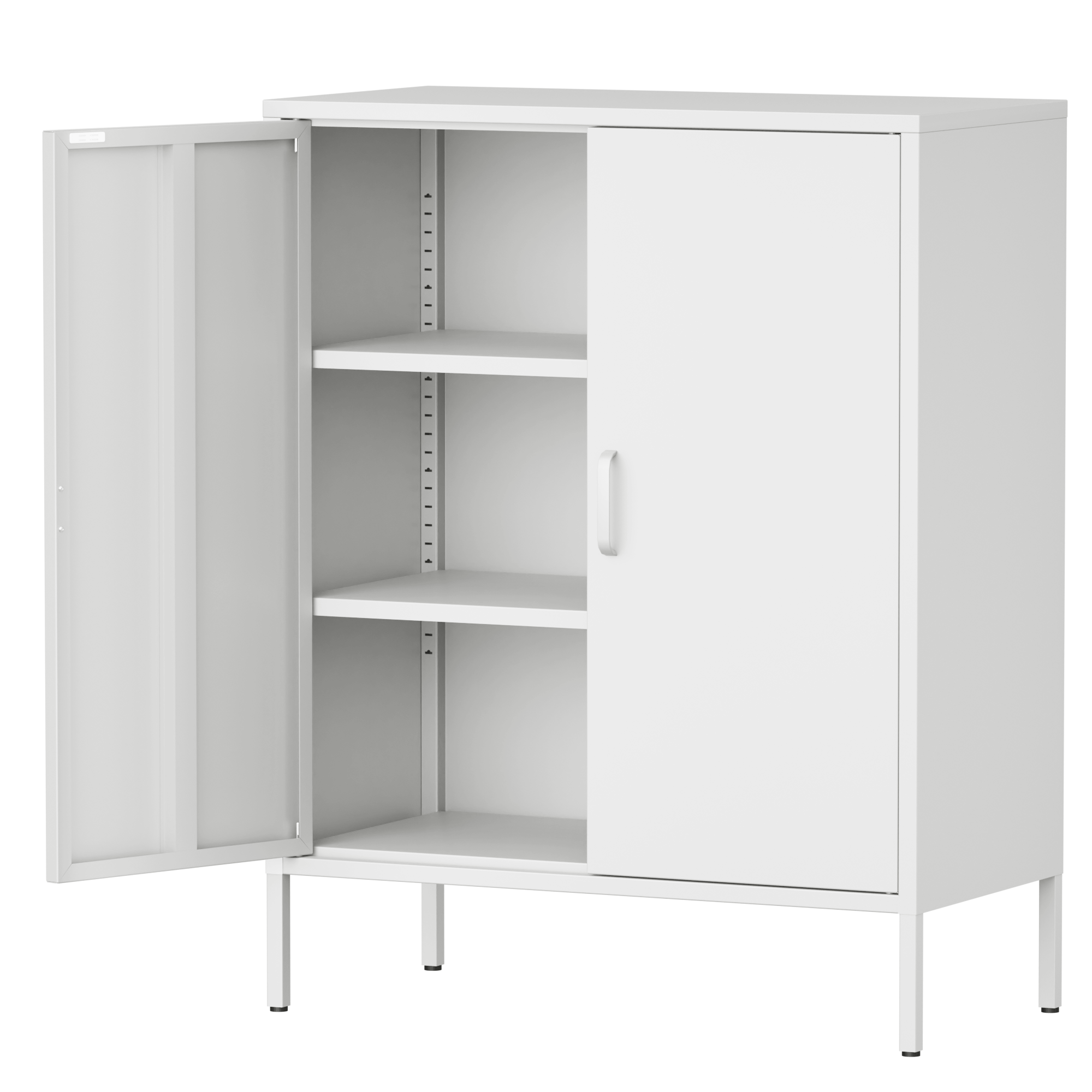 Metal Storage Cabinet with Adjustable Shelves - Versatile Steel Furniture for Office and Home