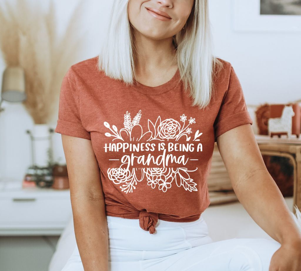 Happiness Is Being A Grandma T-shirt, Gift For Grandma, Granny Love Shirt, Pregnancy Announcement Tshirt, Mother's Day Gift, Yaya Shirt