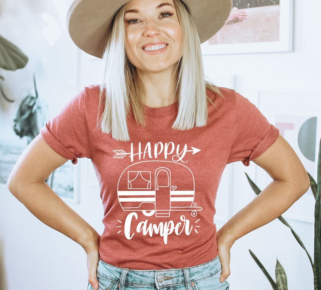 Happy Camper T-shirt, Family Camper Shirt, Birthday Party Gift, Camping Shirt, Travel Tshirt, Adventure Top, Camp Life Gift, Gift For Mom