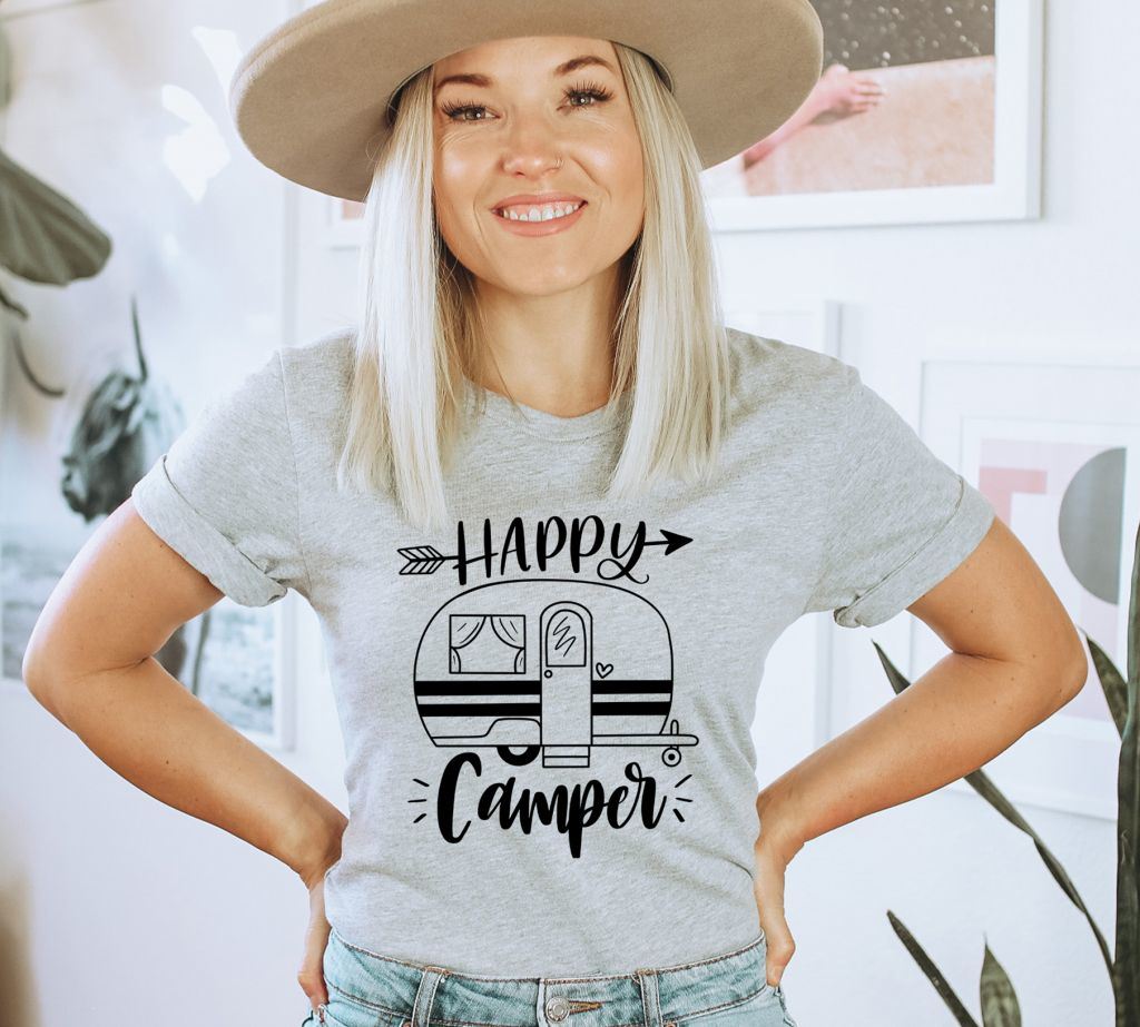 Happy Camper T-shirt, Family Camper Shirt, Camping Shirt, Adventure Top, Gift For Camper, Camp Life Gift, Wanderlust Tshirt, Gift For Mom