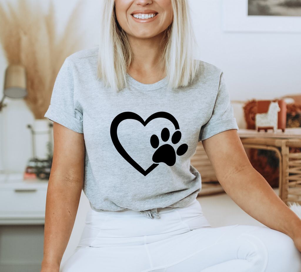 Paw Love T Shirt, Paw Love Tee, Dog Lover Shirt, Paw Print Heart Shirt, Paw Print Shirt, Paw Prints Shirt