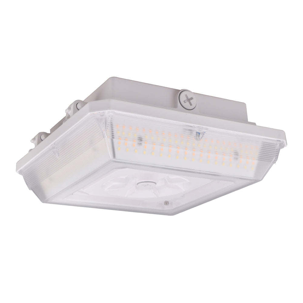 EVERETT | LED Parking Garage Light | 60 Watt | 8400 Lumens | Adjustable CCT 3000K-4000K-5000K | 100-277V | White housing | IP65 | UL & DLC Listed