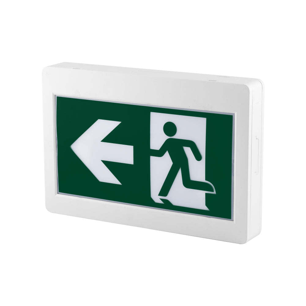 H3 | LED Running Man Safety Exit Sign | 3.5W | 6000-7000K | Green | 120-347V | 3.6V 1000mAh Ni-Cd Battery | Single & Double Face | UL Listed | Pack of