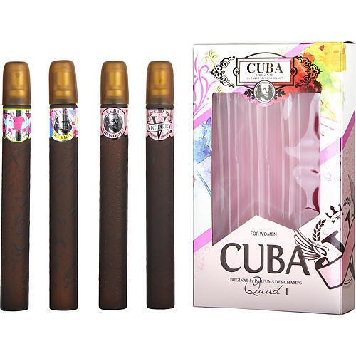 CUBA VARIETY by Cuba 4 PIECE QUAD LADY WITH CUBA HEARTBREAKER & LA VIDA & VICTORY & VIP AND ALL ARE EDP SPRAY 1.17 OZ