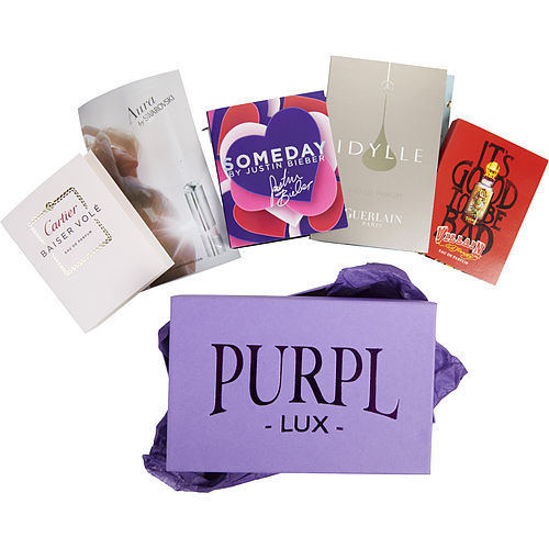 PURPL LUX SUBSCRIPTION BOX FOR WOMEN by $SOMEDAY BY JUSTIN BIEBER - $IDYLLE - $AURA SWAROVSKI - $CARTIER BAISER VOLE ESSENCE - $ED HARDY VILLAIN