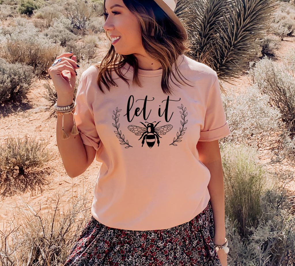 Let It Bee T-shirt, Boho Shirt For Women, Inspirational Shirt, Bumble Bees Gift, Mama Top, Bee Shirt, Cute Bees T-shirt, Bee Lover Gift