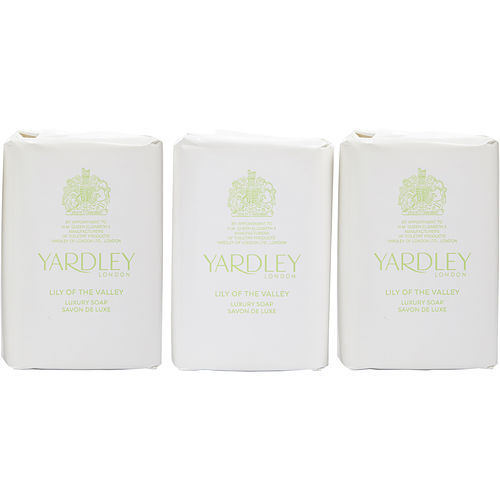 YARDLEY by Yardley LILY OF THE VALLEY LUXURY SOAPS 3 x 3.5 OZ EACH (NEW PACKAGING)