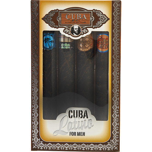 CUBA LATINO VARIETY by Cuba 4 PIECE MINI VARIETY WITH CUBA COPACABANA & CARNAVAL & CACTUS & MAYA & ALL ARE EDT SPRAY 1.17 OZ