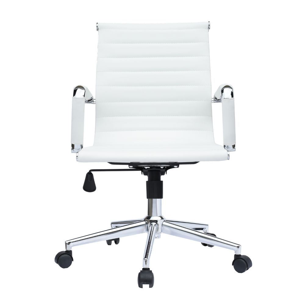 Brisbane Medium Back Revolving Ergonomic Office Chair, White