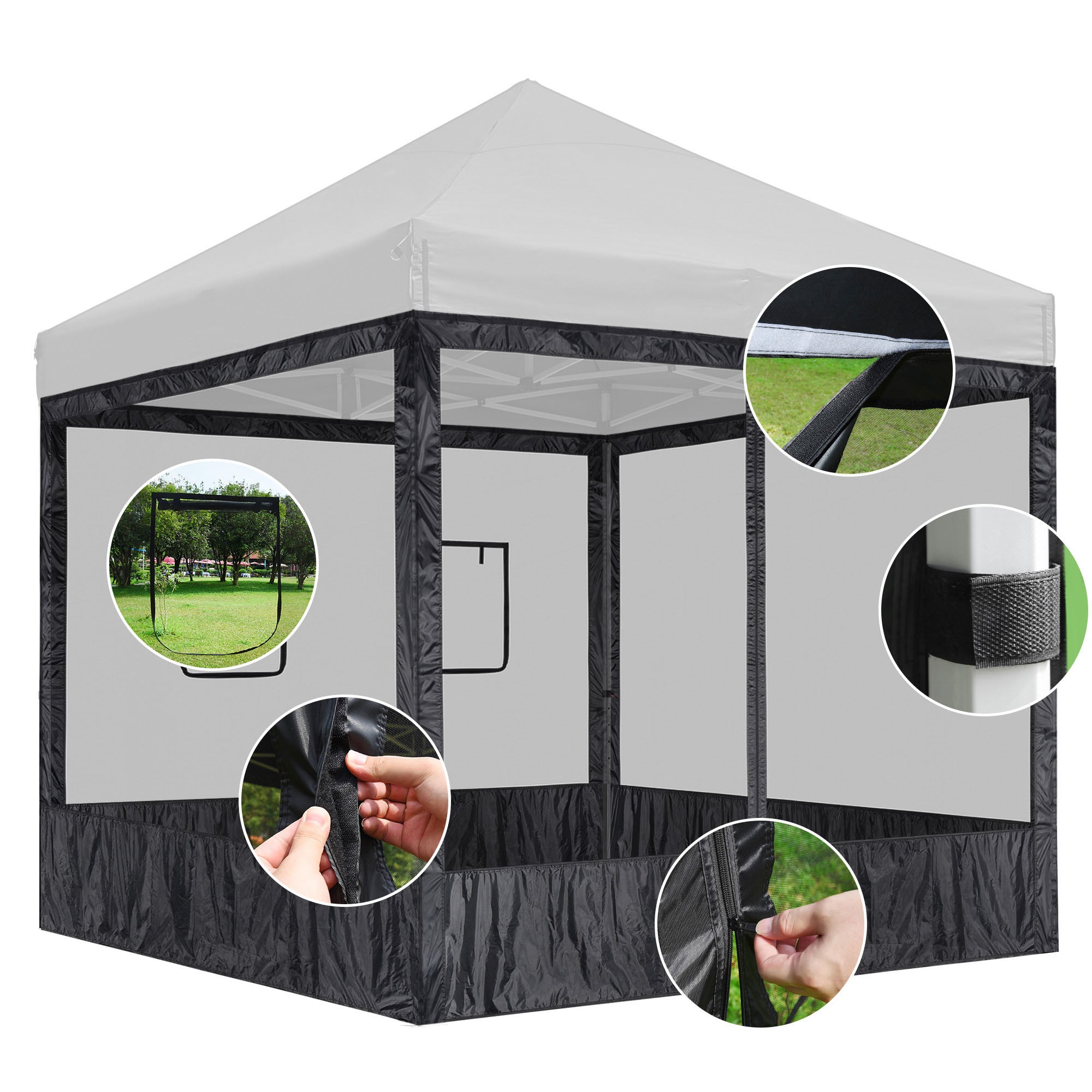 10x10ft EZ Canopy Gazebo With Windows/Tan