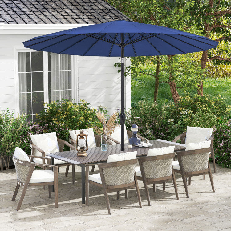 9 Feet Round Patio Umbrella with 18 Fiberglass Ribs