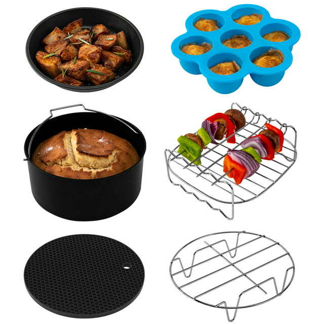 New Air Fryer Accessories, Set of 6, Fits All Air Fryers, 5.3 QT, 5.5 QT, 5.8QT