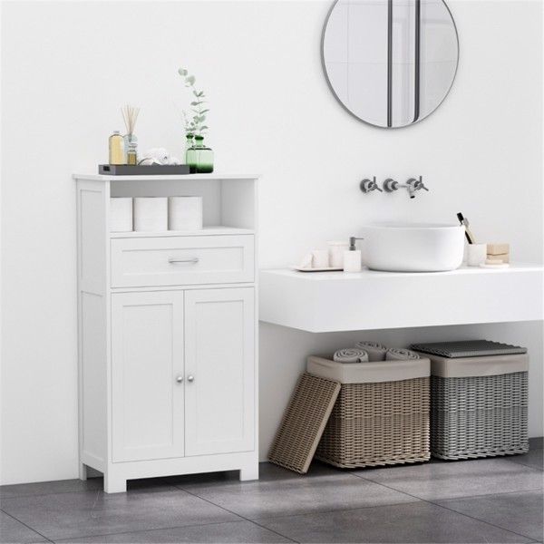 Bathroom Cabinet with 2 Doors and Shelf Bathroom Vanity black-AS