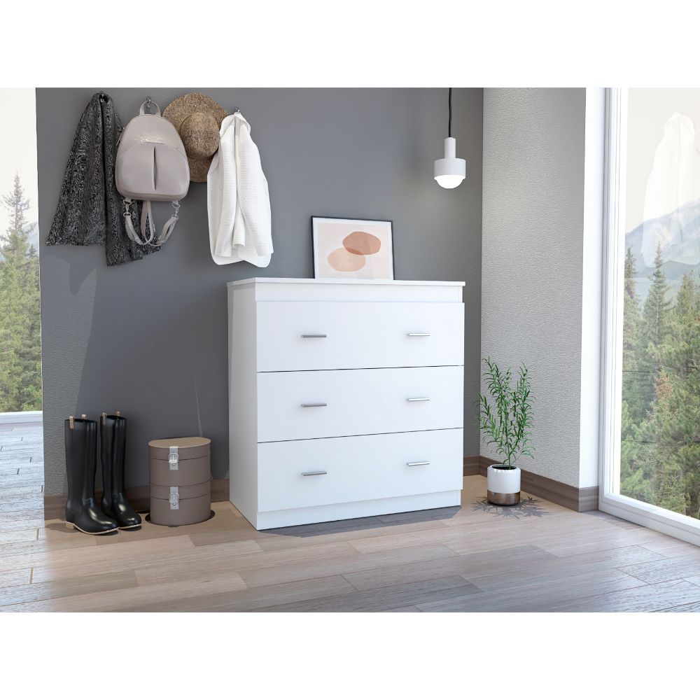 Dove Three Drawer Dresser, Superior Top, Light Gray