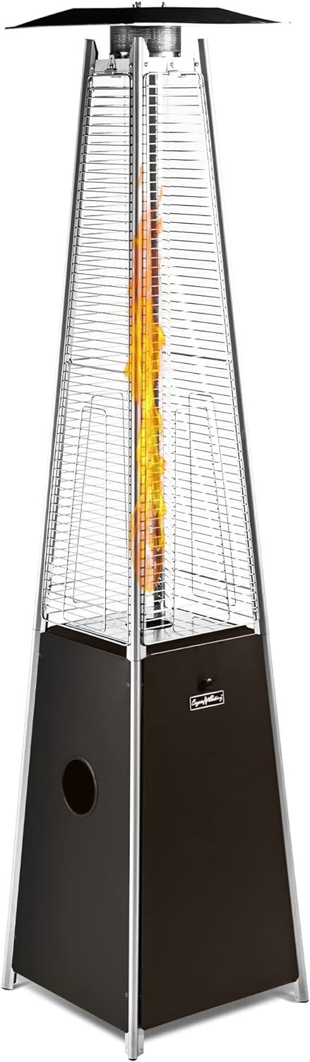 Delta X5 Pyramid Patio Heater, 40,000BTU Outdoor Patio Heater, Quartz Glass Tube Propane Heaters for Patio with Wheels, Triple Protection System, for Patio Backyard Garden Pool