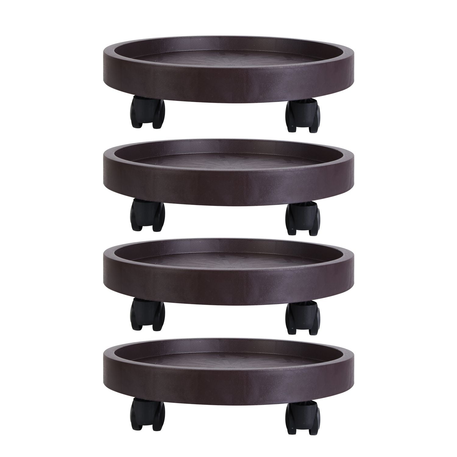 4Pcs 12.8IN Or 14IN Plant Caddy With Wheels Up to 187LBS Load Capacity Rolling Plant Stand