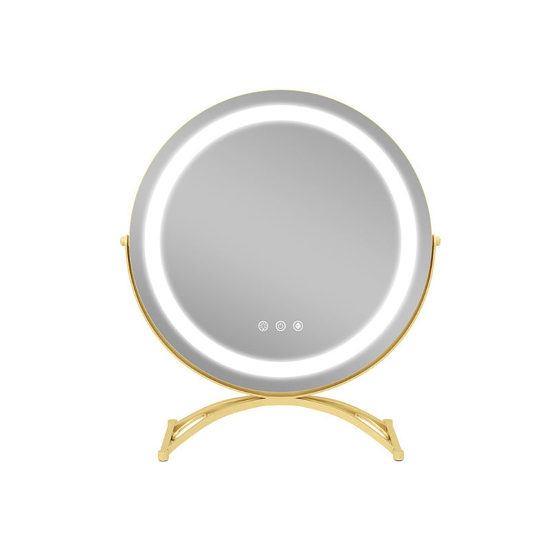 Bedroom Round LED Vanity Mirror with Brightness Dimming