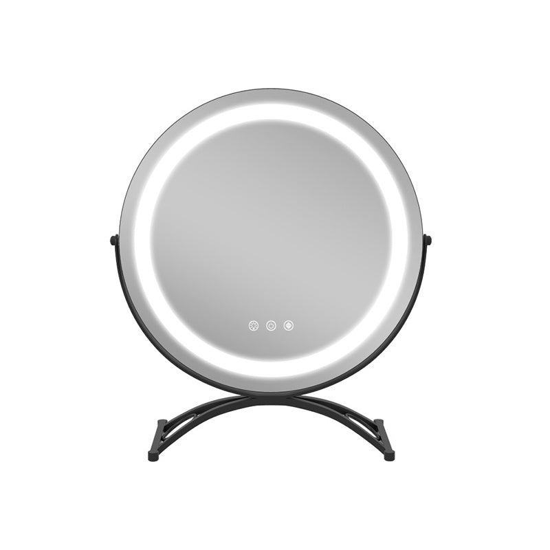 Bedroom Round LED Vanity Mirror with Brightness Dimming