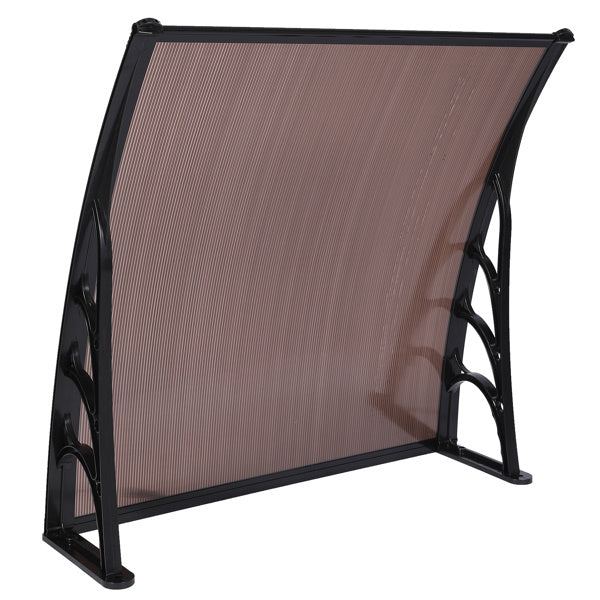 100 x 100 Household Application Door & Window Rain Cover Eaves Canopy Brown & Black Bracket