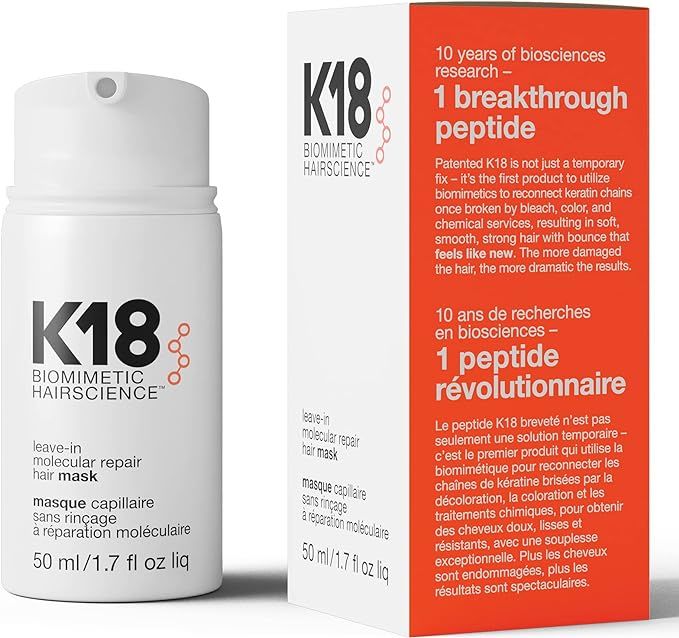 K18 Leave-In Repair Hair Mask Treatment to Repair Dry or Damaged Hair - 4 Minutes to Reverse Hair Damage from Bleach, Color, Chemical Services and Hea