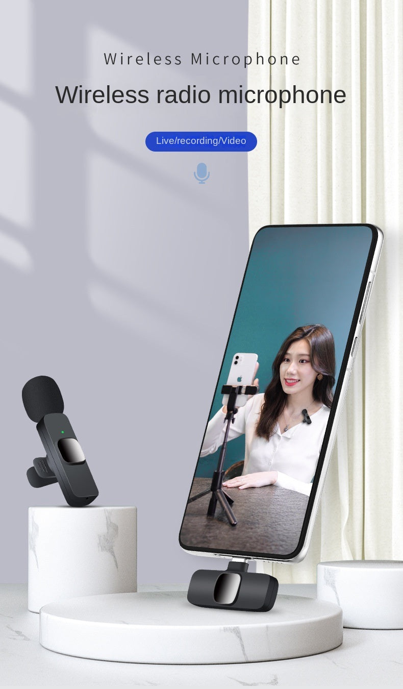 Wireless Lavalier Lapel Microphone for Phone,Pad - Cordless Omnidirectional Condenser Recording Mic for Interview Video Podcast Vlog YouTube