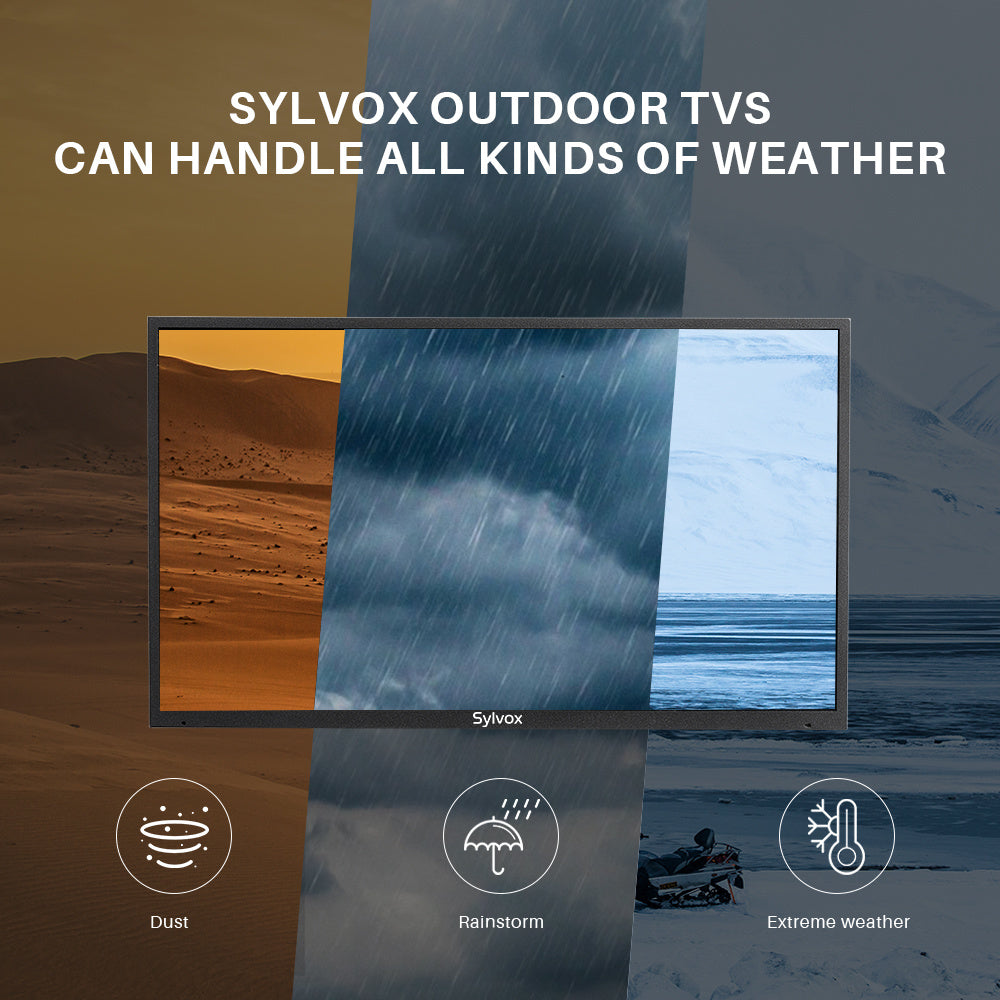 SYLVOX Outdoor TV Partial Sun 1000 Nits 4K LED Waterproof TV Anti Glare Outdoor Smart TV (Deck Series)