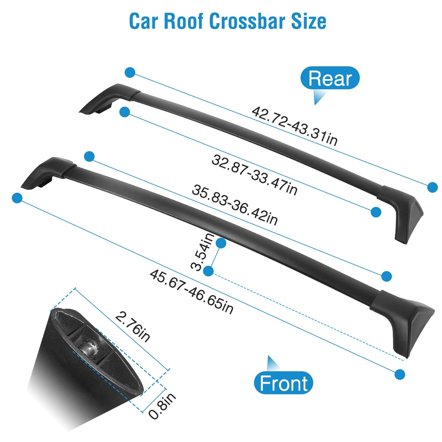 Car Roof Rack Cross Bars Aluminum Alloy Cargo Carrier Rooftop Crossbars Fit for Toyota RAV4 2019-2024