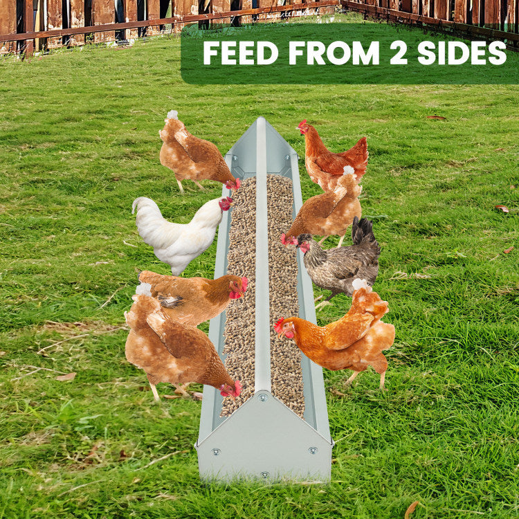 2-in-1 Galvanized Steel Wall Mount Hay and Grain Feeder with Adjustable Distance