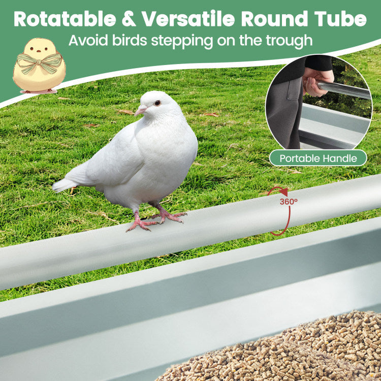 2-in-1 Galvanized Steel Wall Mount Hay and Grain Feeder with Adjustable Distance