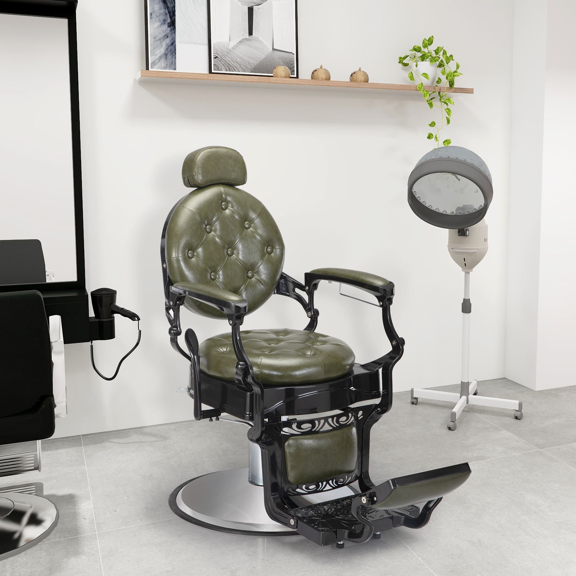 Vintage-style Barber Chair - Green