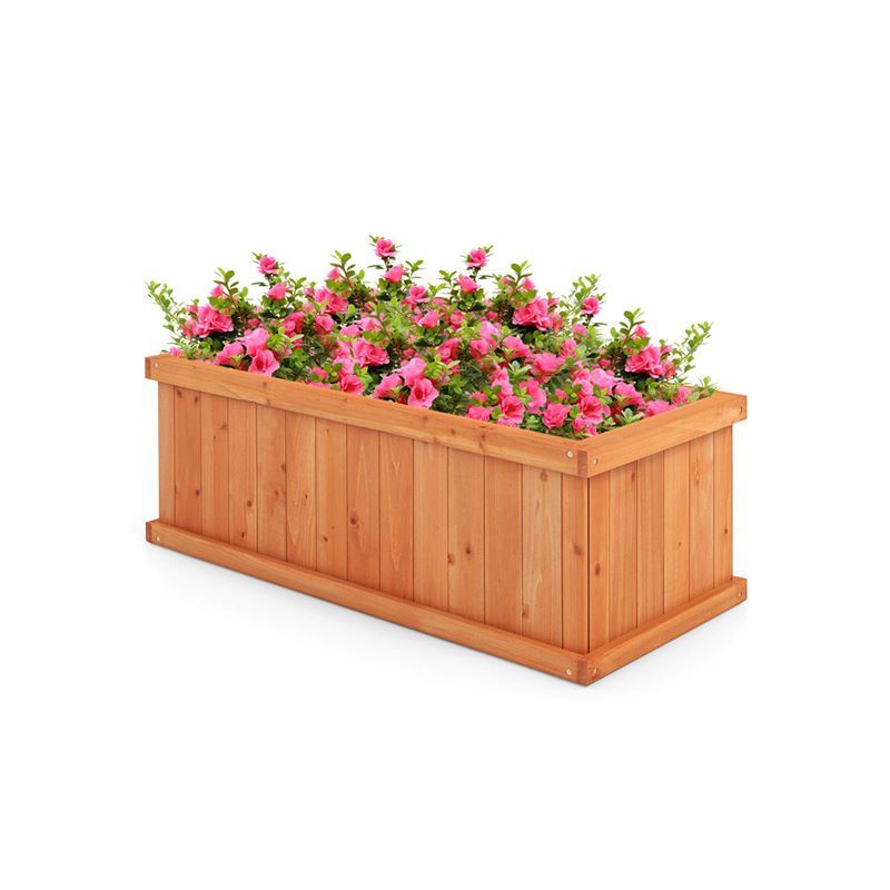 Garden Lawn Fir Wood Planter Box with Drainage Holes