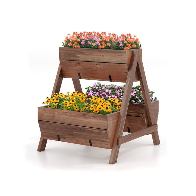 Yard Multi Usage Garden bed with Wooden Planter