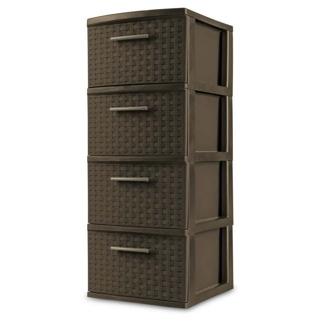 4 Drawer Weave Tower, Espresso