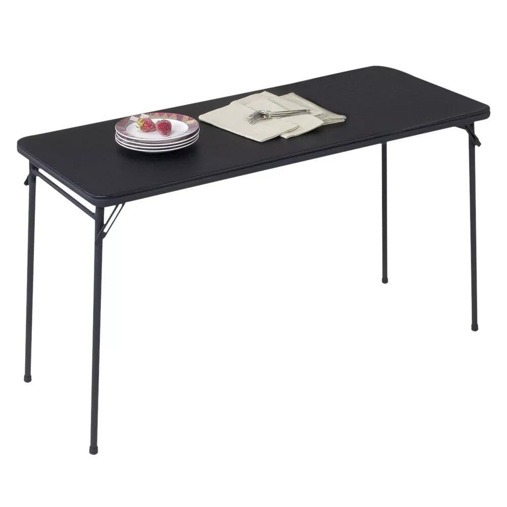 20" x 48" Folding Table Black - Plastic Dev Group