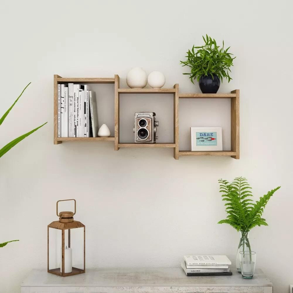 35.5" x 16.3" Connected Three Cube Wall Shelf - Danya B